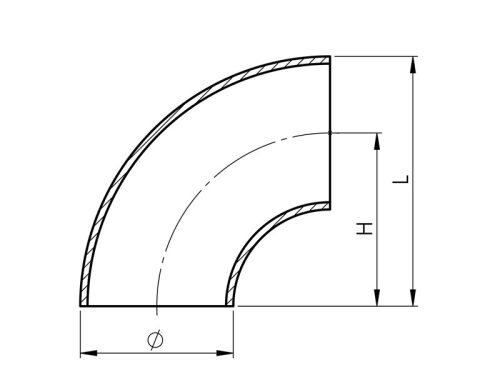 Csőív 90 fokos varratos 30*2 mm