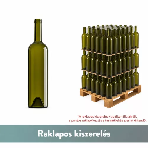 Bordolese Europea NL borospalack 0,75 liter, 316 mm – uvag – dugós (V 8008156, 9025910) – 1350 db