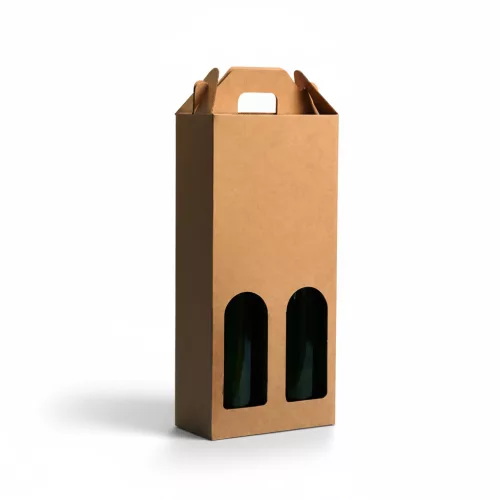 Cutie carton cu vin 2 maro natural