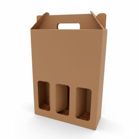 Kartonska kutija s vinom 3 smeđe prirodno