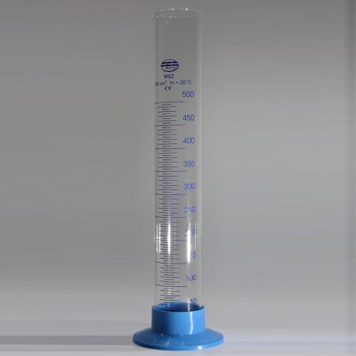 Mérőhenger üveg 500 ml műanyag talpú