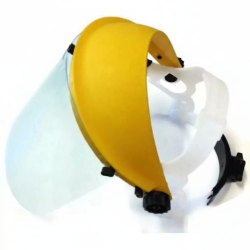 Védőálarc homlokpánttal plexis, látómező