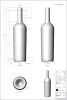 Bordolese Real II kónuszos borospalack 0,75 liter, 312 mm – uvag – dugós (BA 1892B292VBA01) – 1218 db