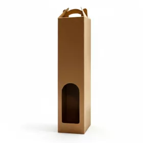 Kartonska kutija za vino s 1 smeđim običnim prozorom