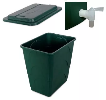 Esővíztároló csappal, fedővel, 200 L-es, szögletes (E450200V)