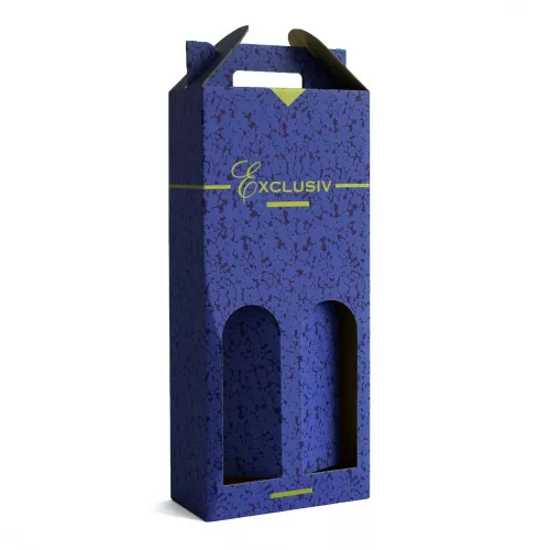 Kartonska kutija vino 2 EXCLUSIVE plava