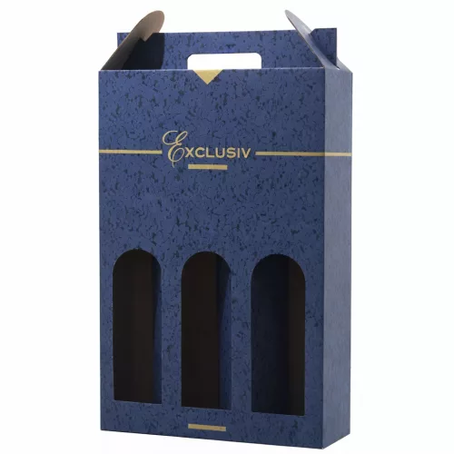 Kartonska kutija vino 3 EXCLUSIVE plava