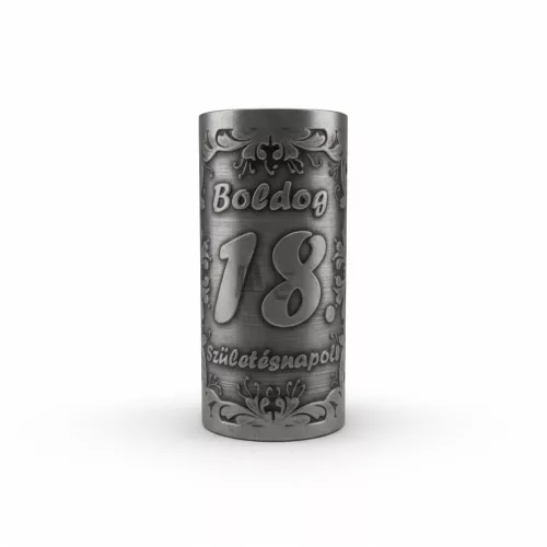 Plakett 18 év téglalap ezüst