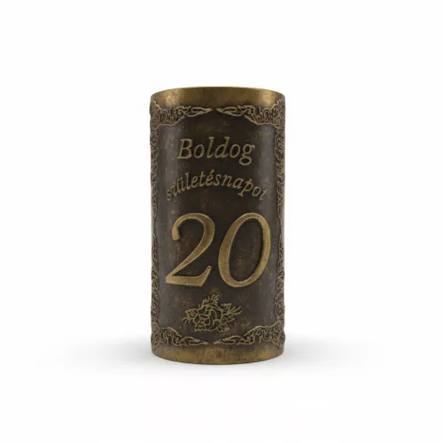 Plakett 20 év téglalap arany