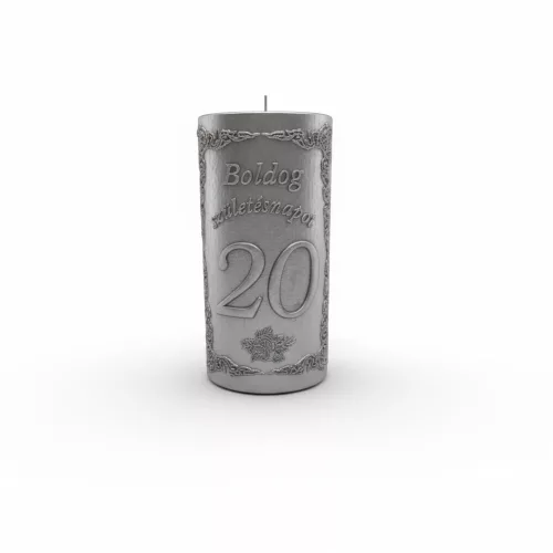 Plakett 20 év téglalap ezüst