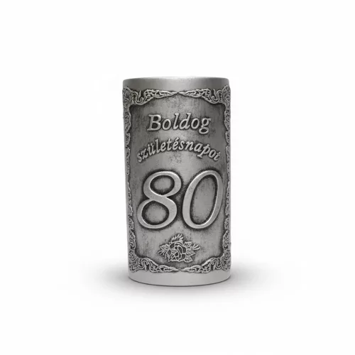 Plakett 80 év téglalap ezüst