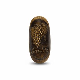 Placa cu dragoste struguri aurii ovali