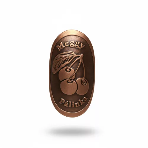 Plakett meggy ovál bronz