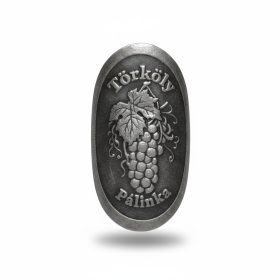 Placa de tescovină ovală argintie