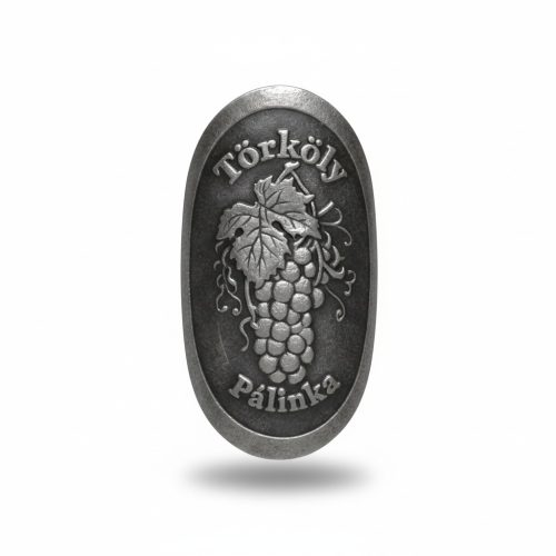 Placa de tescovină ovală argintie