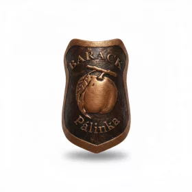 Plakett barack pajzs bronz
