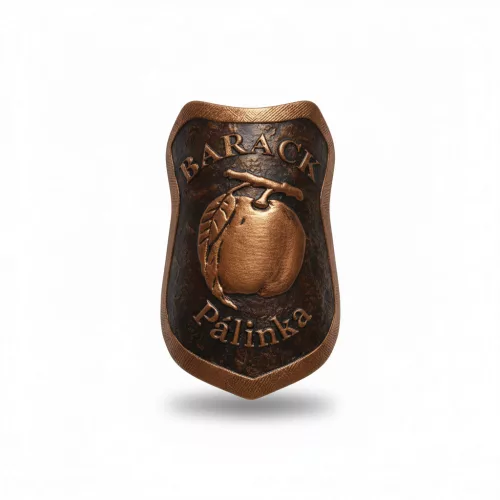 Plakett barack pajzs bronz