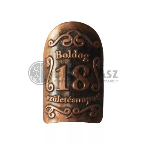 Plakett 18 év kicsi ovál bronz