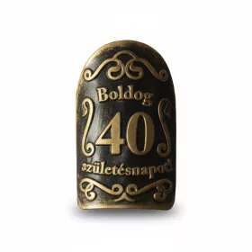 Plakett 40 év kicsi ovál arany