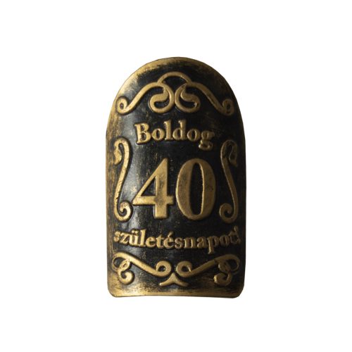 Plakett 40 év kicsi ovál arany