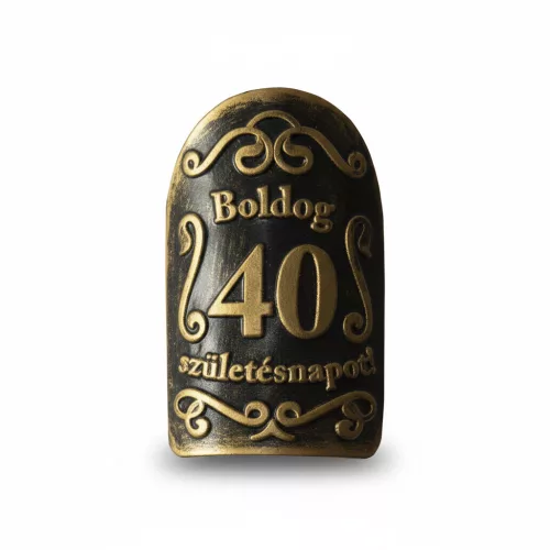 Plakett 40 év kicsi ovál arany