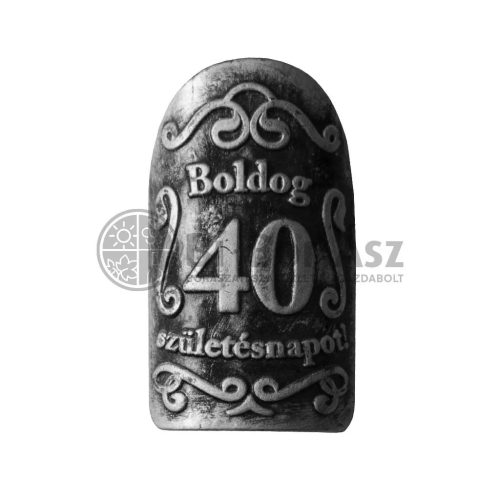 Plakett 40 év kicsi ovál ezüst