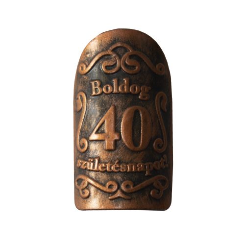 Plakett 40 év kicsi ovál bronz