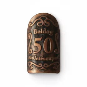 Plakett 50 év kicsi ovál bronz