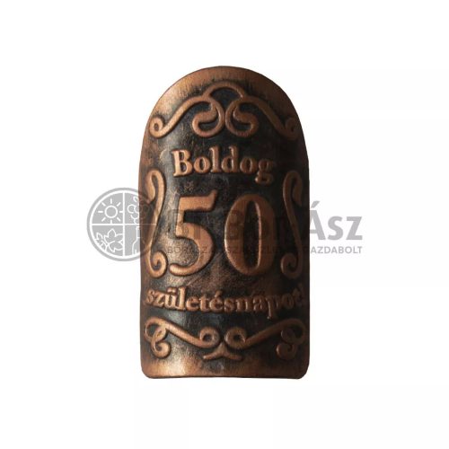 Plakett 50 év kicsi ovál bronz