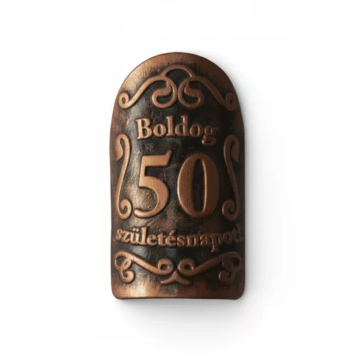 Plakett 50 év kicsi ovál bronz
