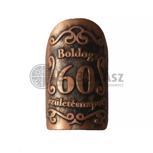 Plakett 60 év kicsi ovál bronz