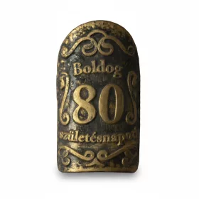 Plakett 80 év kicsi ovál arany