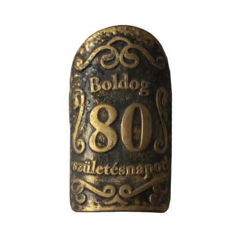 Plakett 80 év kicsi ovál arany