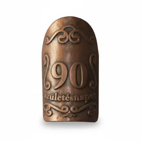 Plakett 90 év kicsi ovál bronz