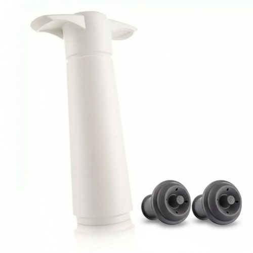 VacuVin Vacuum pump with 2 plugs White
