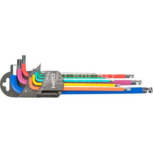 Imbuszkulcs Klt.  9r. 1.5-10 Hosz. Szin. Neo Tools (09-512)