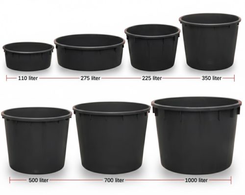 Olasz műanyag kád FEKETE 1000 lit-es - Raklapos kiszállítás!