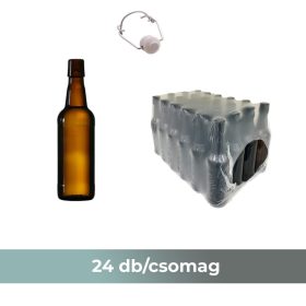   Díszüveg Sörös barna csatos 500 ml /Az ár tartalmazza a csatot!/ (24db-os kiszerelés)