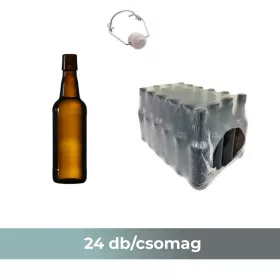 Decorative beer glass with brown buckle 500 ml 24 pcs/pack