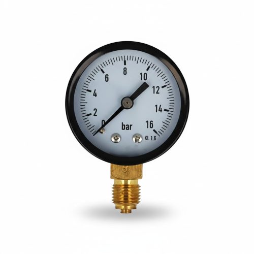 Nyomásmérő óra ÁLLÓ    63mm INOX ház Glic. 0-16 bar (1/4")