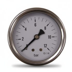   Nyomásmérő óra FEKVŐ 63mm INOX ház Glic. 0-12 bar (1/4")