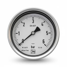   Nyomásmérő óra ÁLLÓ    63mm INOX ház Glic. 0- 6 bar (1/4")