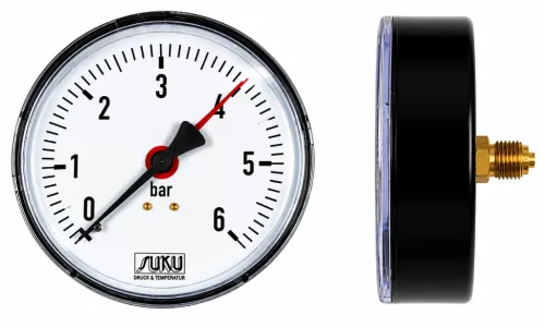 Manometeruhr SINGLE 63mm Kunststoffgehäuse 0- 6 bar (1/4")