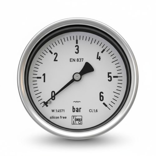 Manometru HORIZONTAL 63mm carcasa INOX Glic. 0-6 bar (1/4")