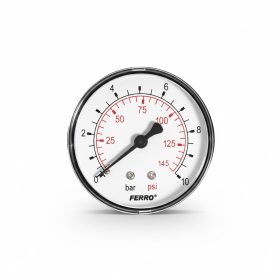   Nyomásmérő óra FEKVŐ 63mm műa. ház 0-10 bar (1/4")