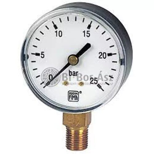 Nyomásmérő óra ÁLLÓ    50mm műa. ház 0-25 bar (1/4")
