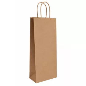 Wine bottle holder paper bag Brown 2 ROLLER EAR (C4121)