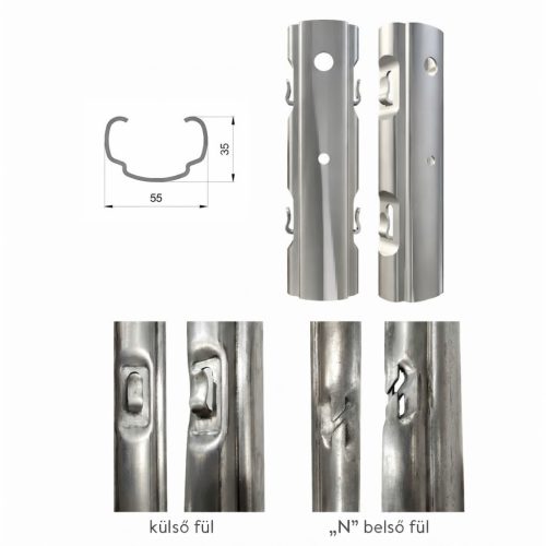 Column public metal galvanized AGRI ECO EXTERNAL tab, 55*35 mm, 1.5 mm thick, 2.5 meters, 14 tabs (P)