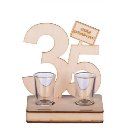 Wooden drinks set year 35