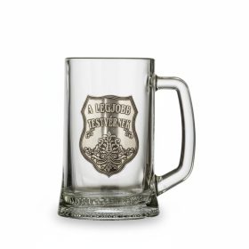 Glass jar with tin label l. Brother